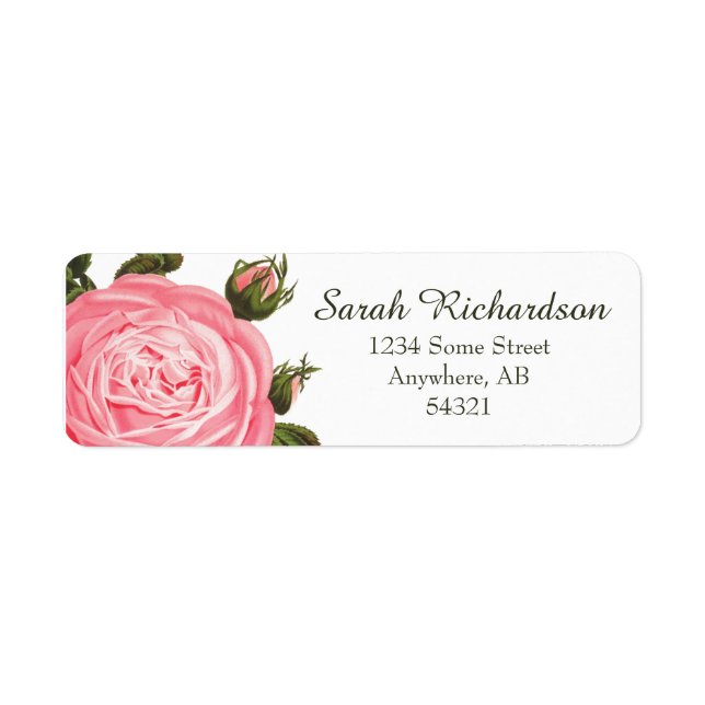 Antique Rose Formal Elegant Feminine Floral Pink Label (Front)
