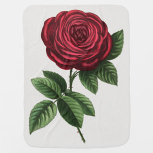 Antique Rose Lithograph, François-Frédéric Grobon Baby Blanket