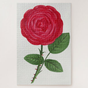 Antique Rose Lithograph, François-Frédéric Grobon Jigsaw Puzzle