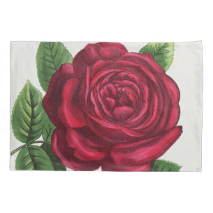 Antique Rose Lithograph, François-Frédéric Grobon Pillow Case