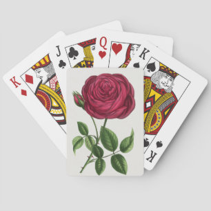 Antique Rose Lithograph, François-Frédéric Grobon Poker Cards