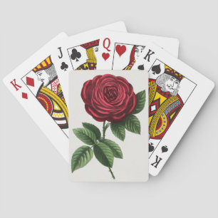 Antique Rose Lithograph, François-Frédéric Grobon Poker Cards