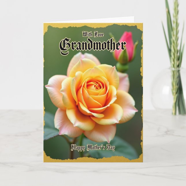 Antique Rose Mothers Day Card (Front)