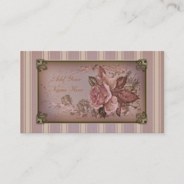 Antique Rose (pink) Business Card (Front)