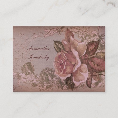 Antique Rose (pink) Miniature Postcard Business Card