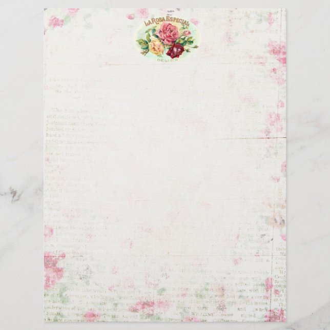 Antique Rose Scrapbooking/Stationary paper (Front)