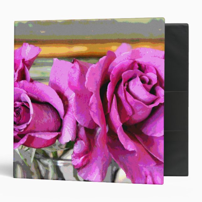 Antique Rose Wedding Photos Avery Binder (Front/Inside)