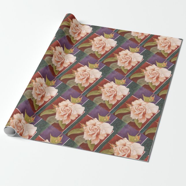 Antique Rose Wrapping Paper (Unrolled)