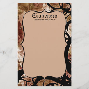 Antique Roses And Thorns Stationery