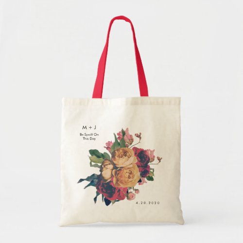 Antique Roses Botanical Fete Wedding Tote Bag