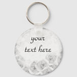 Antique roses keychain for your text