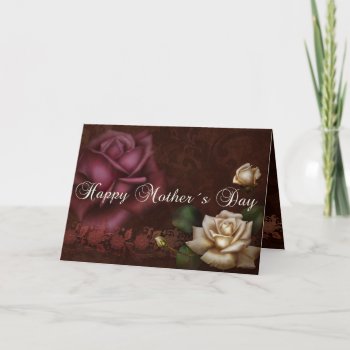Antique Roses Mother´s Day Card by RainbowCards at Zazzle