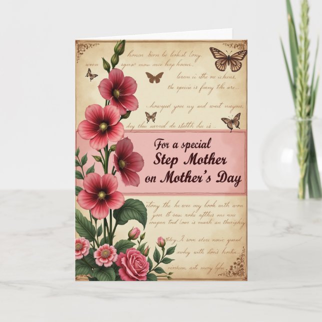 Antique Roses Mothers Day Card (Front)