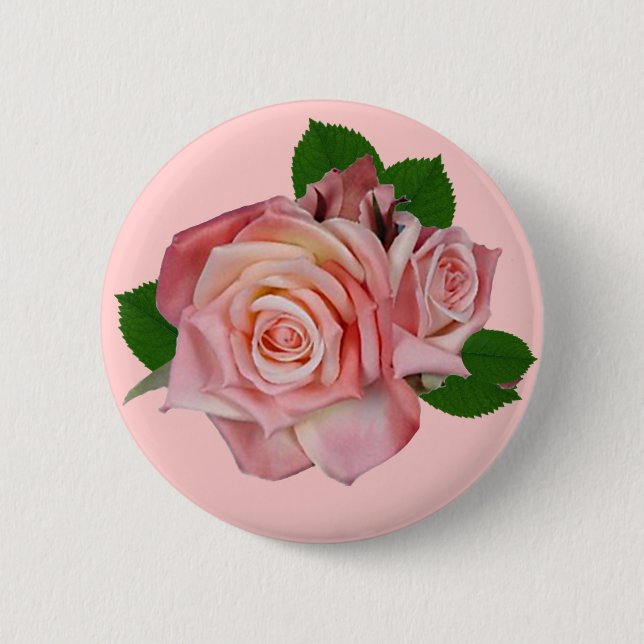 Antique Roses Pinback Button (Front)