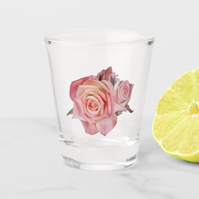 Antique Roses Shot Glass (Front)