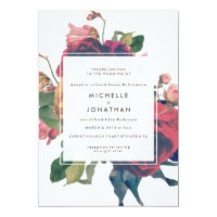 Antique Roses Vintage Boho Wedding Invitation