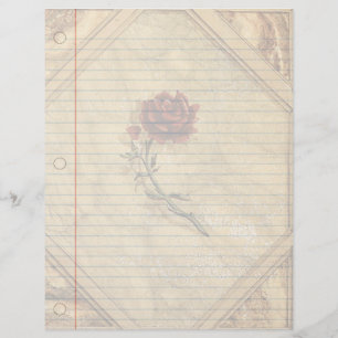 Antique Roses Vintage Notebook Paper