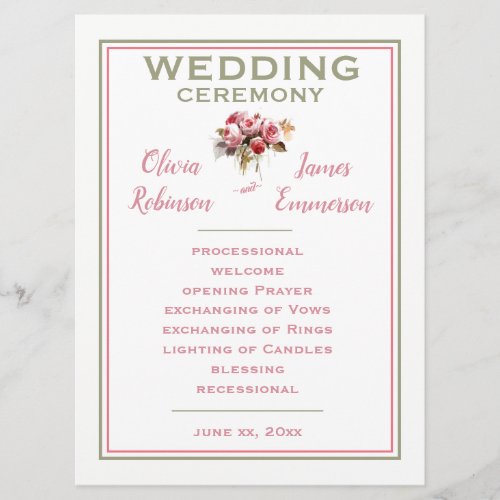 Antique Roses _ Wedding Ceremony Card