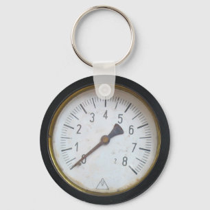 Antique Round Pressure Meter Gauge Keychain