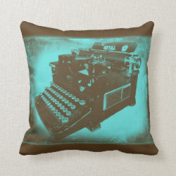 Antique Royal No 10 Typewriter Throw Pillow