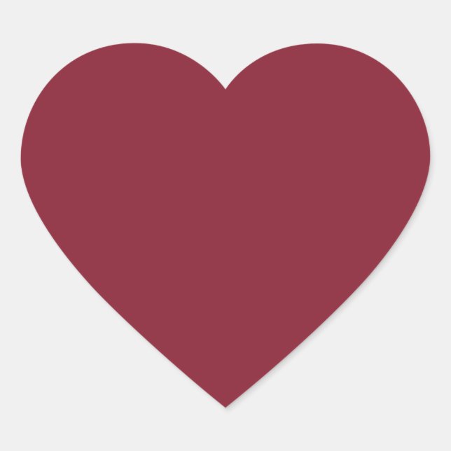 Antique Ruby (solid color)  Heart Sticker (Front)