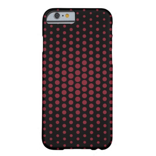 Antique ruby Techno Dots Modern Black Barely There iPhone 6 Case