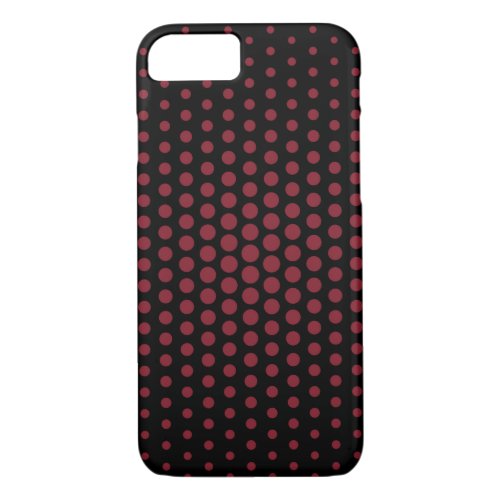 Antique ruby Techno Dots Modern Black iPhone 87 Case