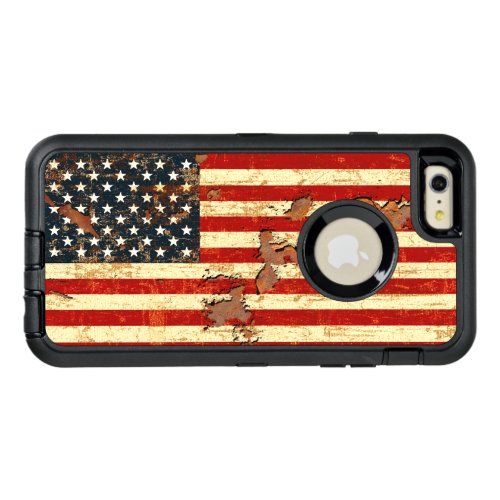 Antique Rusted American Flag USA OtterBox Defender iPhone Case