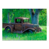 Antique rusted truck in a meadow (Front Horizontal)