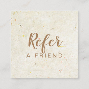 Antique Rustic Gold Script Referral Card