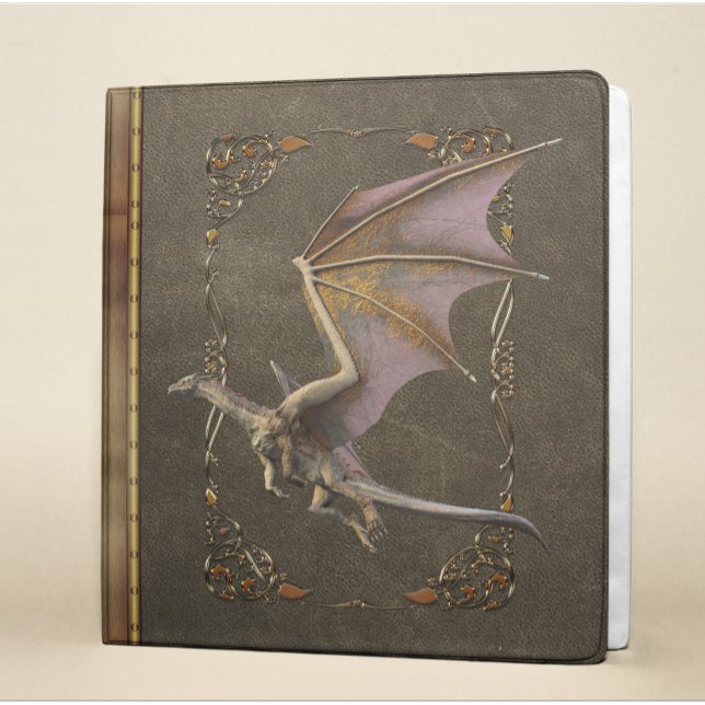 Antique Rustic Majestic Bronze Dragon 3 Ring Binder (Creator Uploaded)