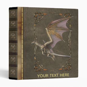 Antique Rustic Majestic Bronze Dragon Personalized 3 Ring Binder
