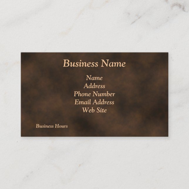 Antique Rustic Metal-Look Business Cards (Front)