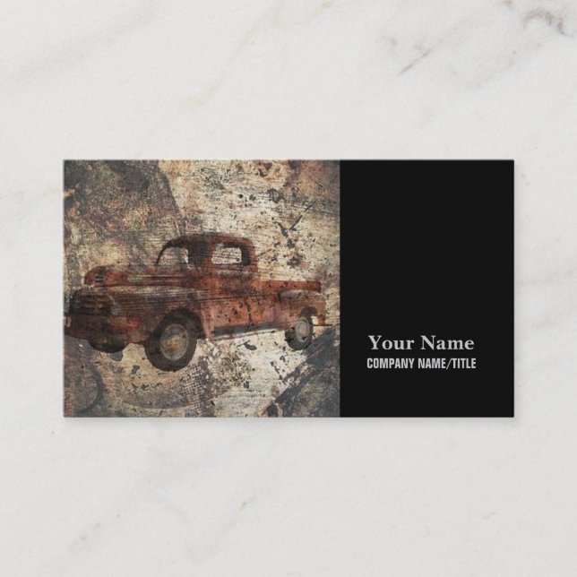 Antique Rustic Old Truck Business Card (Front)