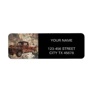 Antique Rustic Old Truck Label