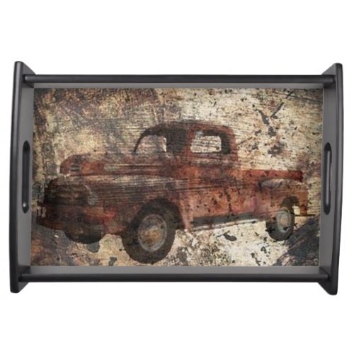 Antique Rustic Old Truck Serving Tray