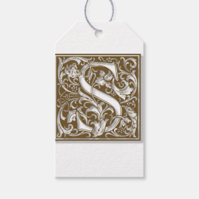 Antique S Monogram Gift Tags (Front)