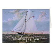 Antique Sailing Ship Sloop Yacht Sailboat Ocean (Front Horizontal)