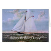 Antique Sailing Ship Sloop Yacht Sailboat Ocean (Front Horizontal)