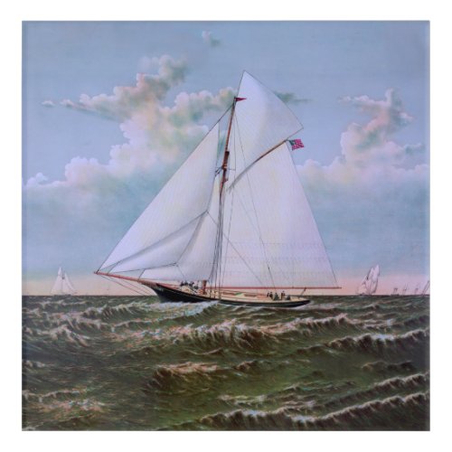 Antique Sailing Ship Sloop Yacht Sailboat Ocean Acrylic Print