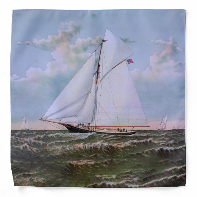 Antique Sailing Ship Sloop Yacht Sailboat Ocean Bandana (Front)