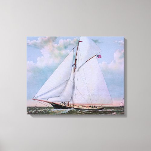 Antique Sailing Ship Sloop Yacht Sailboat Ocean Canvas Print