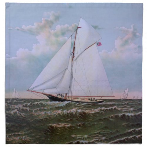 Antique Sailing Ship Sloop Yacht Sailboat Ocean Cloth Napkin