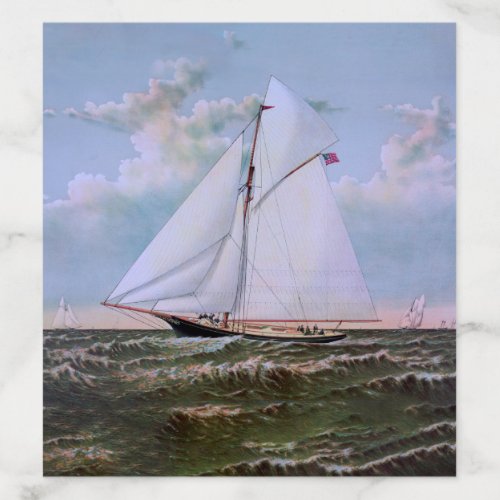 Antique Sailing Ship Sloop Yacht Sailboat Ocean Envelope Liner