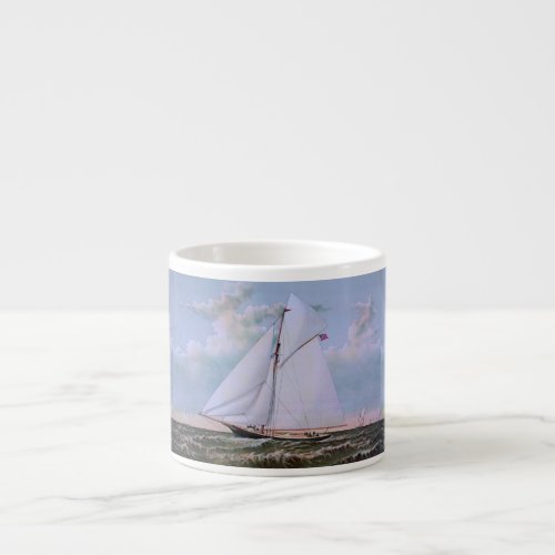 Antique Sailing Ship Sloop Yacht Sailboat Ocean Espresso Cup