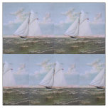 Antique Sailing Ship Sloop Yacht Sailboat Ocean Fabric