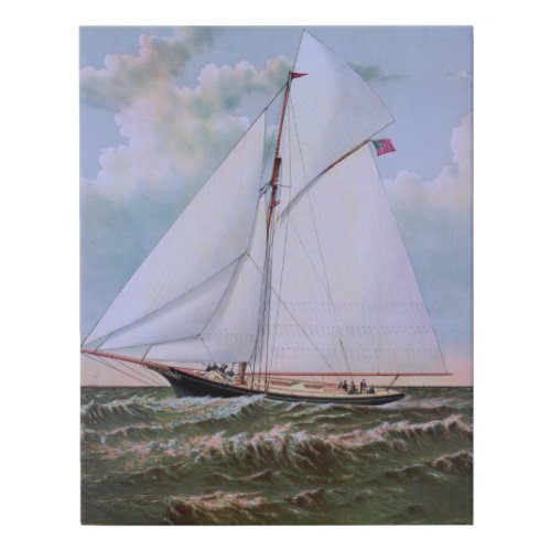 Antique Sailing Ship Sloop Yacht Sailboat Ocean Faux Canvas Print