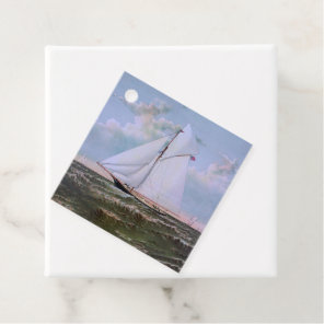 Antique Sailing Ship Sloop Yacht Sailboat Ocean Favor Tags