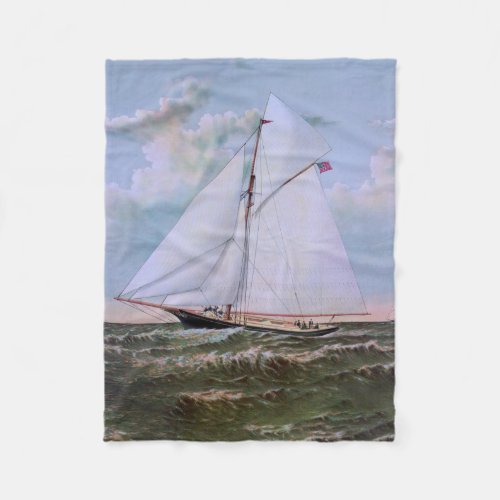 Antique Sailing Ship Sloop Yacht Sailboat Ocean Fleece Blanket