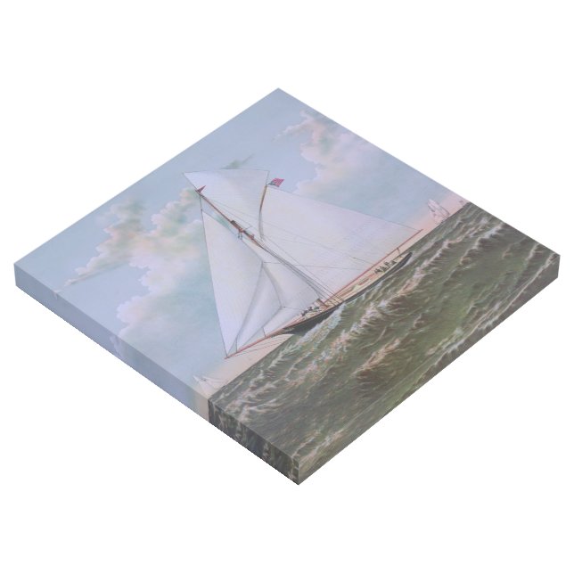 Antique Sailing Ship Sloop Yacht Sailboat Ocean Gallery Wrap (3/4)